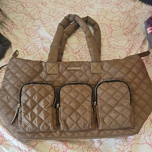 Quilted Brown Travel Bag
